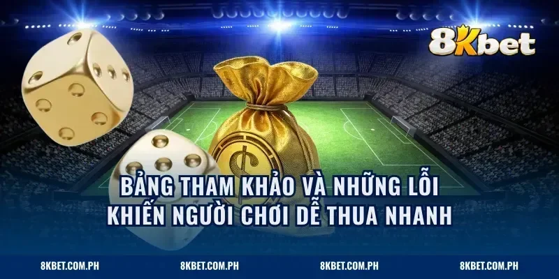 Bảng tham khảo và những lỗi khiến người chơi dễ thua nhanh